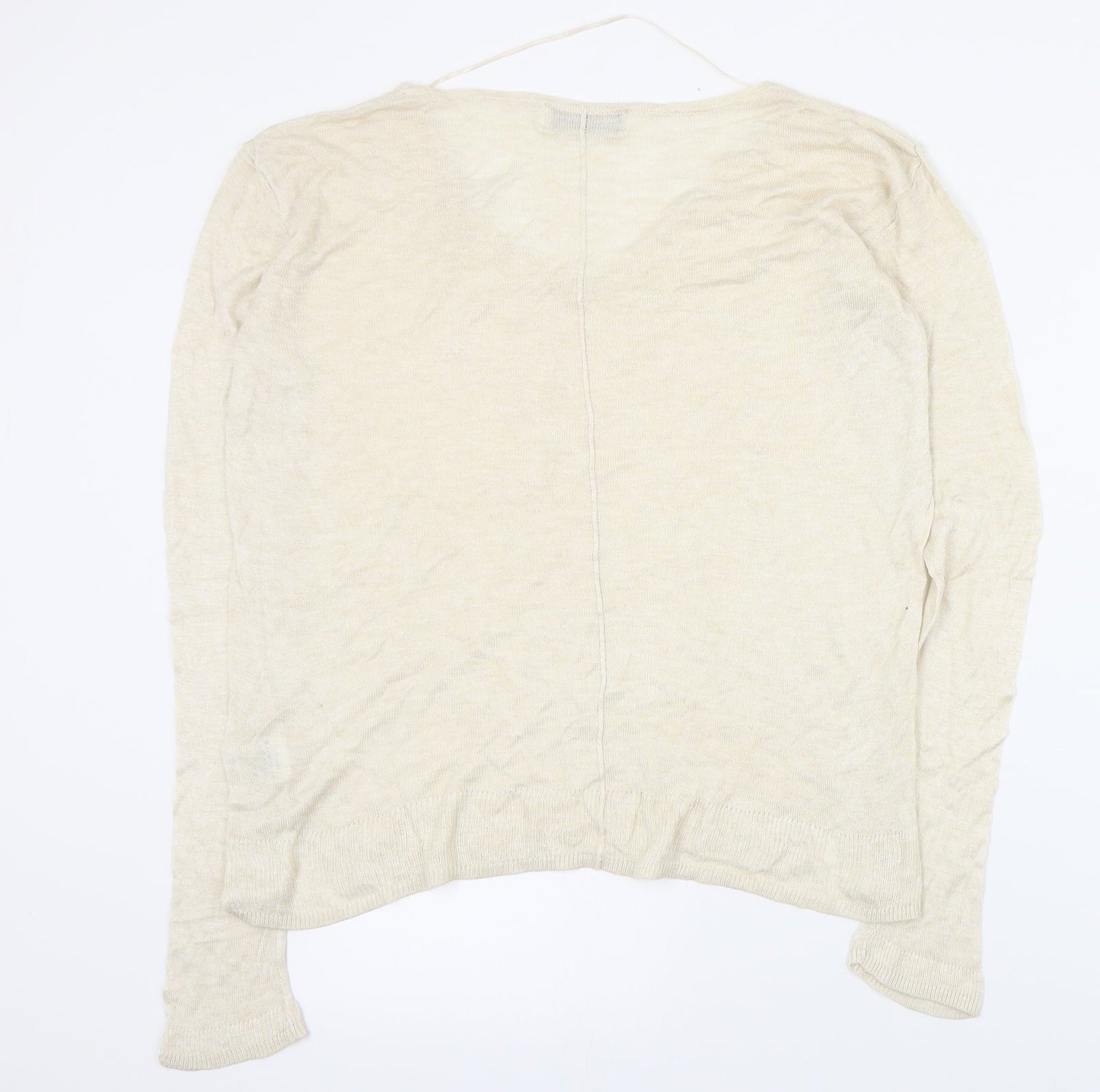 Real Woman Womens Beige V-Neck  Viscose Pullover Jumper Size S