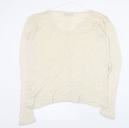 Real Woman Womens Beige V-Neck  Viscose Pullover Jumper Size S
