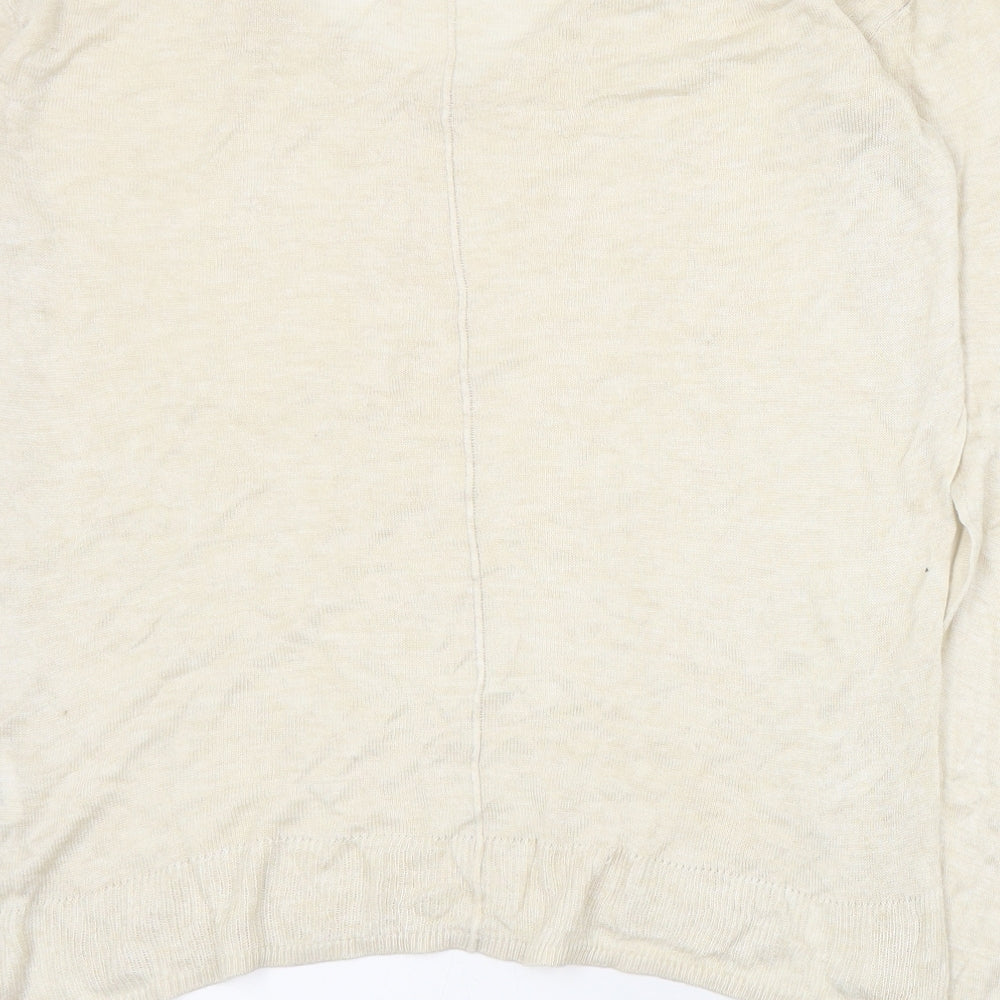 Real Woman Womens Beige V-Neck  Viscose Pullover Jumper Size S
