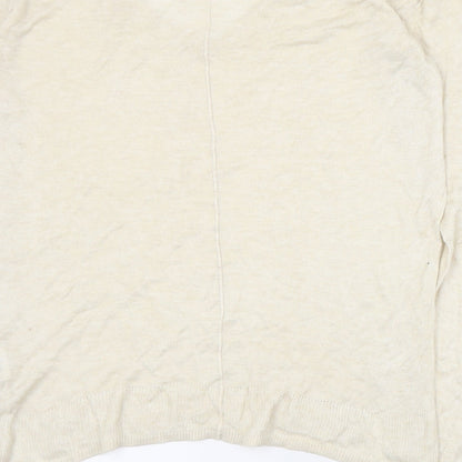 Real Woman Womens Beige V-Neck  Viscose Pullover Jumper Size S