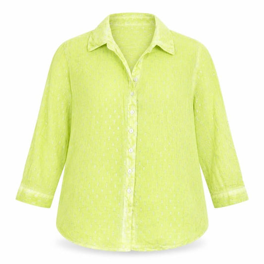 Anna Rose Womens Green  Cotton Basic Button-Up Size 14 Collared