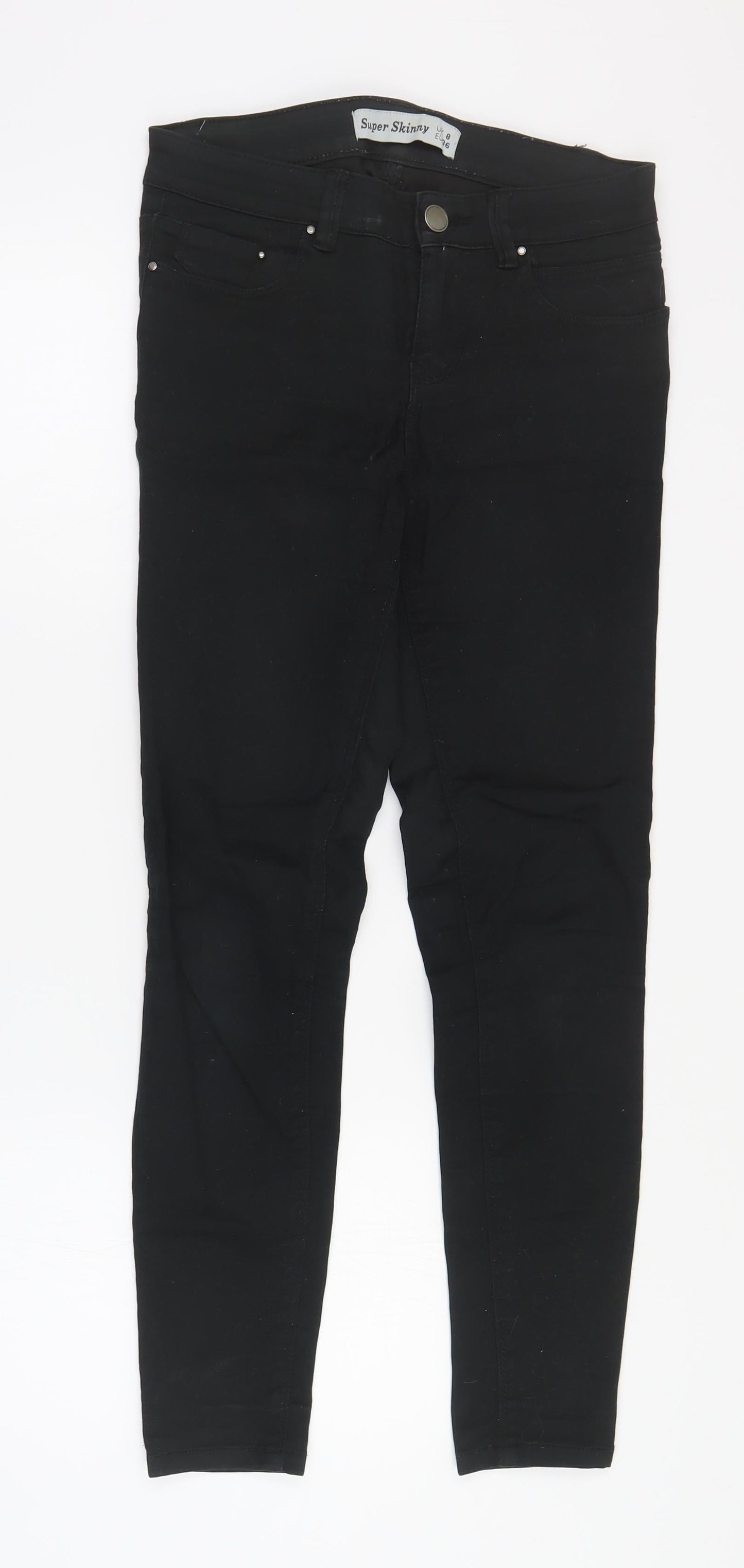 New Look Womens Black  Cotton Skinny Jeans Size 8 L28 in Slim Zip