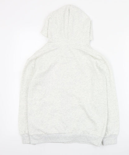 H&M Girls Grey  Cotton Full Zip Hoodie Size 9-10 Years  Zip
