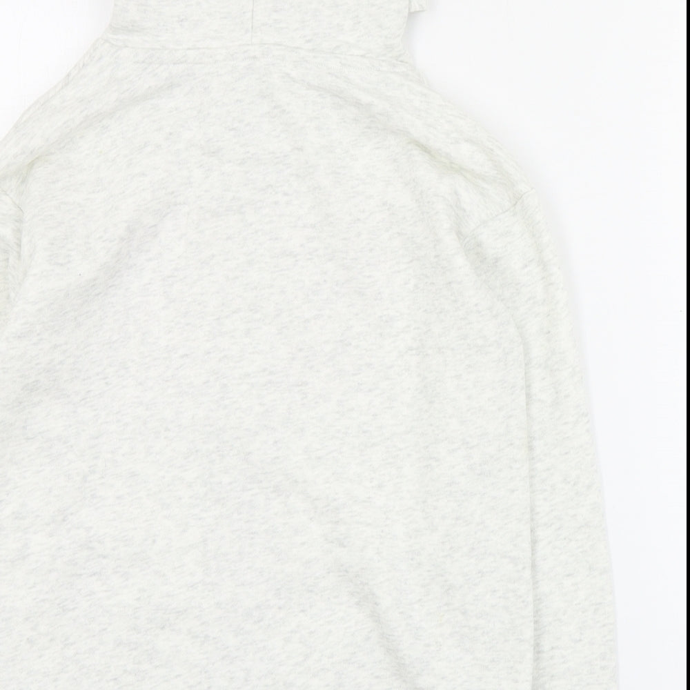 H&M Girls Grey  Cotton Full Zip Hoodie Size 9-10 Years  Zip
