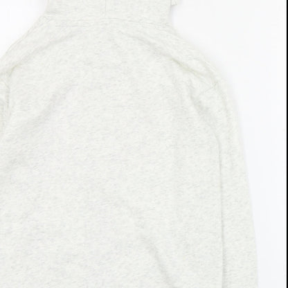 H&M Girls Grey  Cotton Full Zip Hoodie Size 9-10 Years  Zip