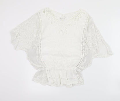 Womens UK Size S Apricot Ivory Basic Blouse