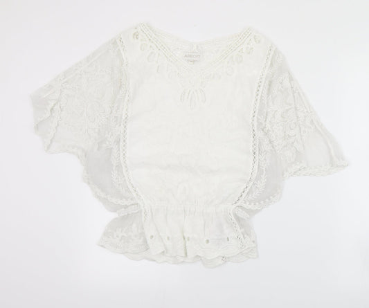 Womens UK Size S Apricot Ivory Basic Blouse