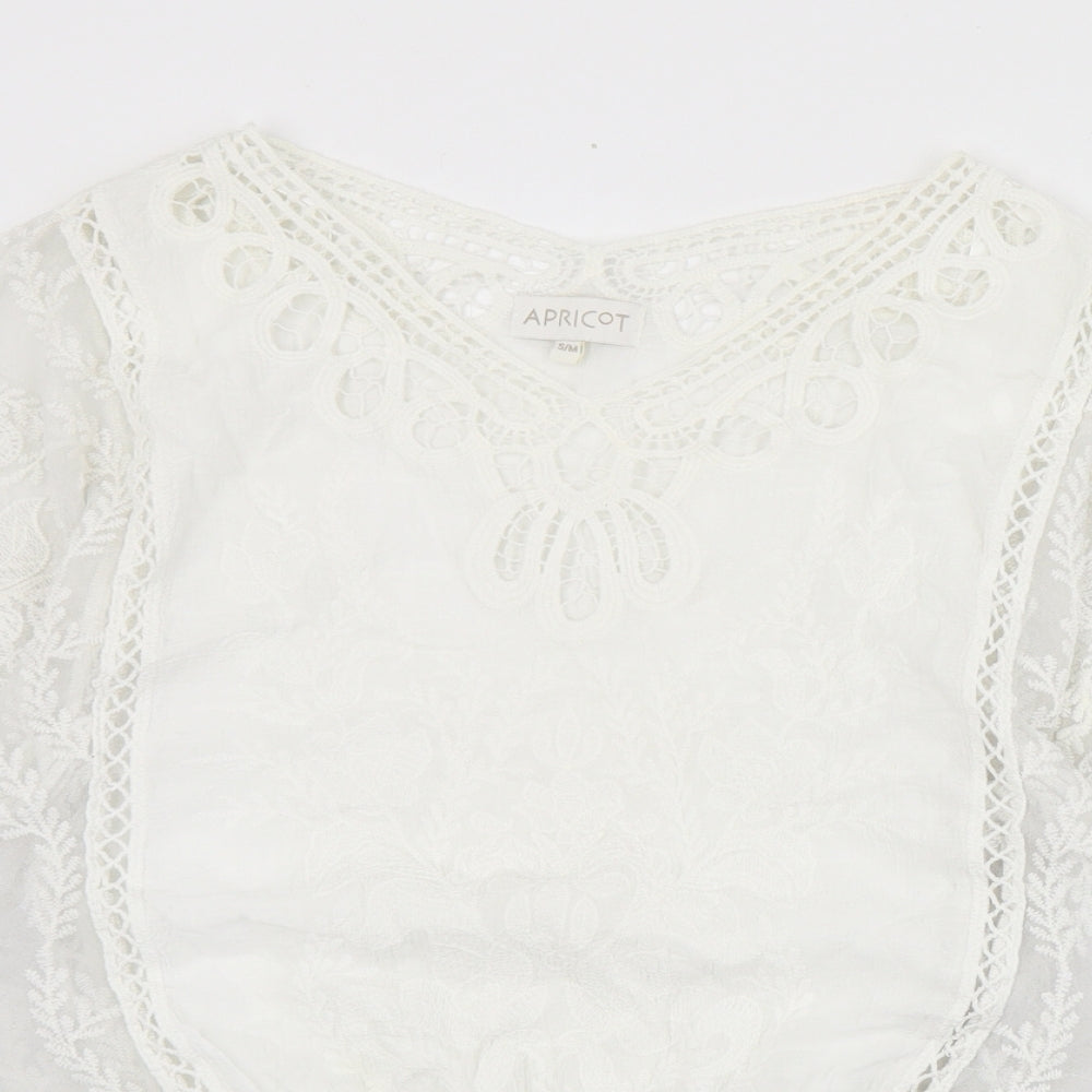 Womens UK Size S Apricot Ivory Basic Blouse