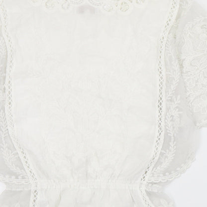 Womens UK Size S Apricot Ivory Basic Blouse