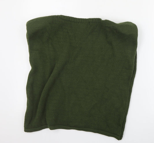 Boohoo Womens Green Boat Neck  Acrylic Pullover Jumper Size S