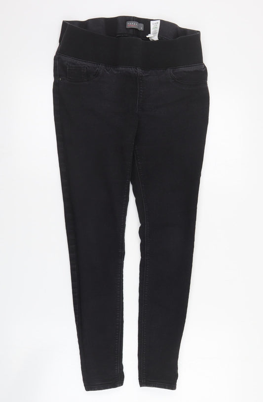 Womens UK Size 8 Papaya Regular Fit Jegging Black Jeans