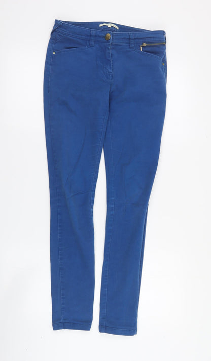River Island Womens Blue  Cotton Skinny Jeans Size 8 L29 in Regular Zip