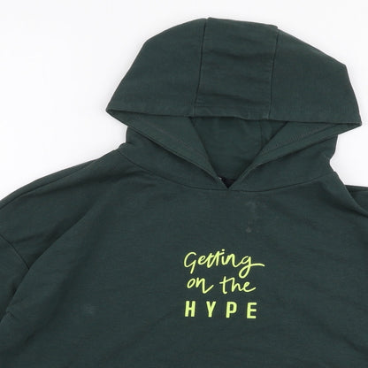 George Girls Green  Cotton Pullover Hoodie Size 10-11 Years  Pullover