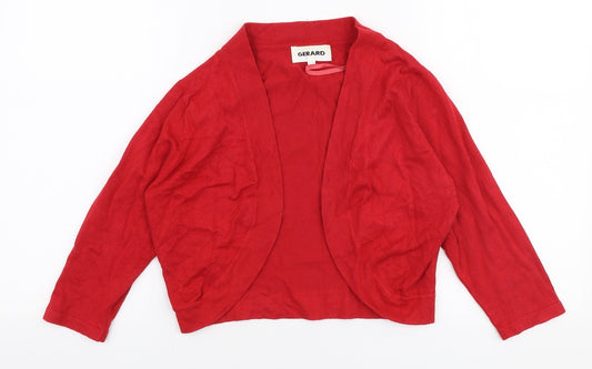 Gerard Womens Red V-Neck  Viscose Cardigan Jumper Size M