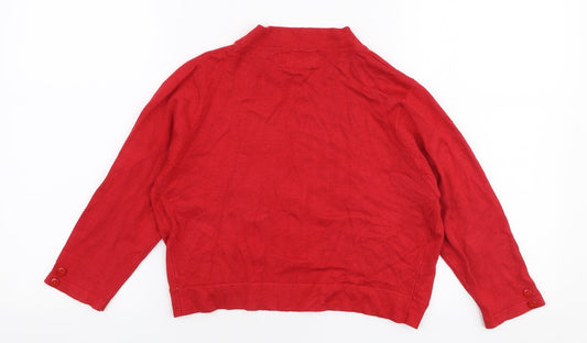 Gerard Womens Red V-Neck  Viscose Cardigan Jumper Size M