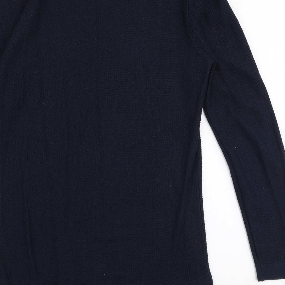 River Island Mens Blue Round Neck  Cotton Pullover Jumper Size S