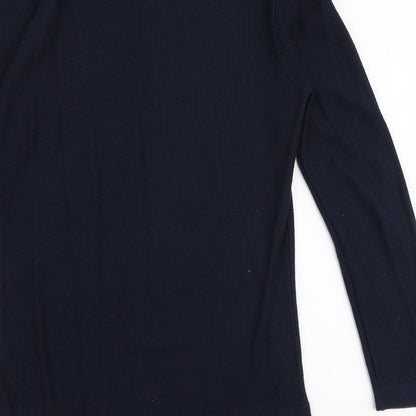 River Island Mens Blue Round Neck  Cotton Pullover Jumper Size S