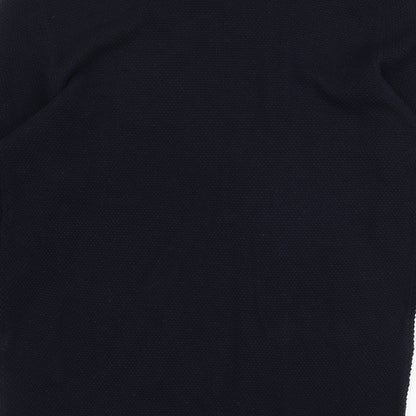 Zara Mens Blue Round Neck  Cotton Pullover Jumper Size S