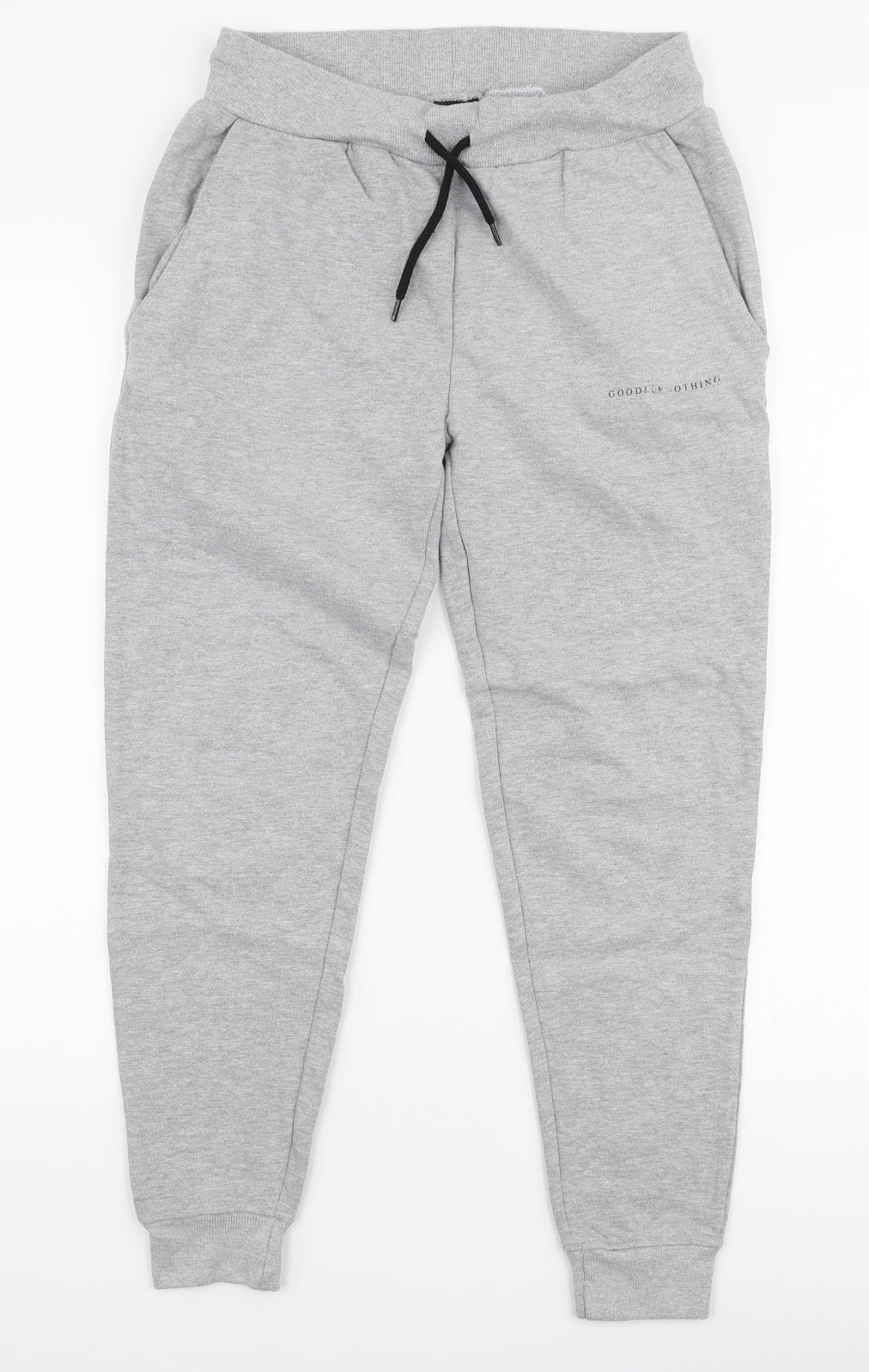 Good For Nothing Womens Grey  Cotton Jogger Trousers Size S L25 in Slim Drawstring