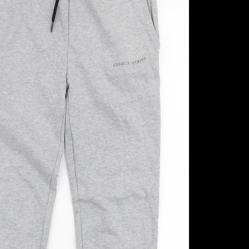 Good For Nothing Womens Grey  Cotton Jogger Trousers Size S L25 in Slim Drawstring