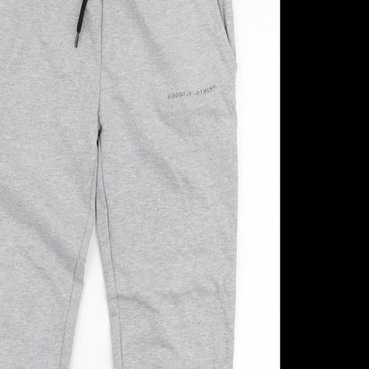 Good For Nothing Womens Grey  Cotton Jogger Trousers Size S L25 in Slim Drawstring