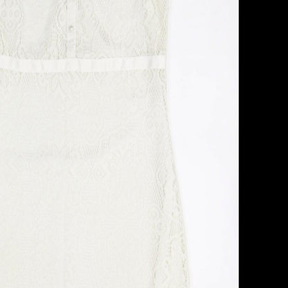 Kaffe Womens Ivory  Polyester A-Line  Size M  Round Neck Zip