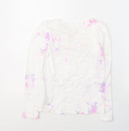 Gap Girls White Geometric Cotton Pullover Casual Size M Round Neck Pullover - Weekend Forever