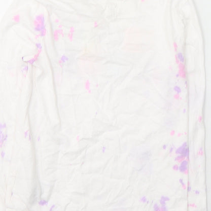 Gap Girls White Geometric Cotton Pullover Casual Size M Round Neck Pullover - Weekend Forever