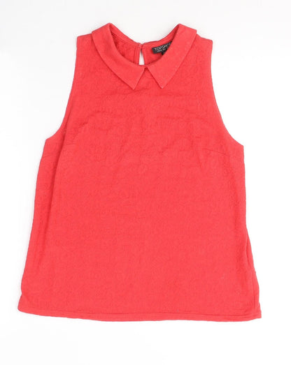Womens UK Size 10 Topshop Red Jersey Tank