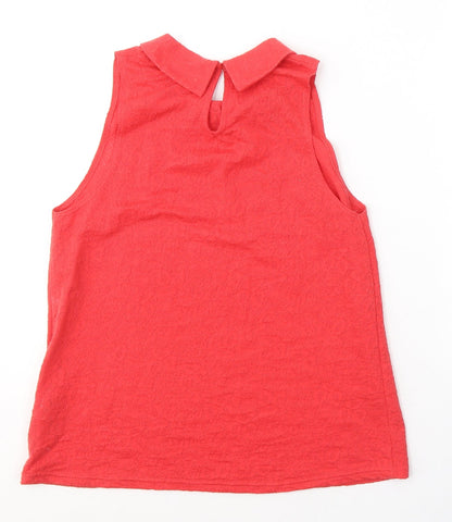 Womens UK Size 10 Topshop Red Jersey Tank