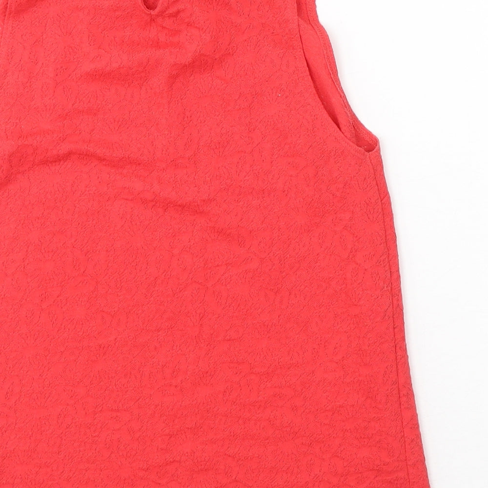 Womens UK Size 10 Topshop Red Jersey Tank