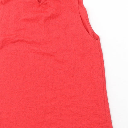 Womens UK Size 10 Topshop Red Jersey Tank