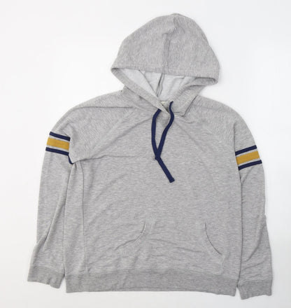 Pink Rose Womens Grey  Viscose Pullover Hoodie Size L  Pullover