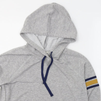 Pink Rose Womens Grey  Viscose Pullover Hoodie Size L  Pullover