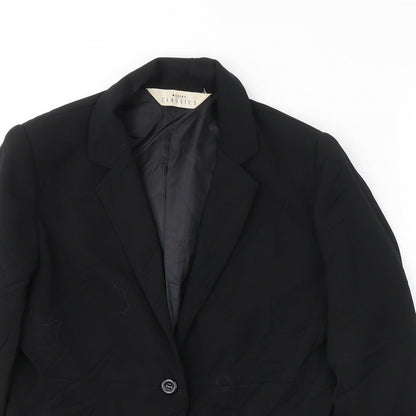 Classics moder Womens Black  Polyester Jacket Suit Jacket Size 10
