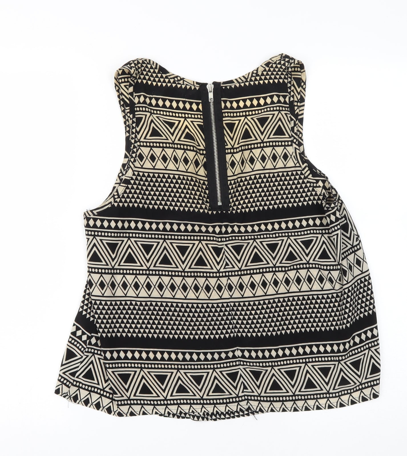 Glamorous Womens Multicoloured Geometric Polyester Camisole Blouse Size 10 Round Neck