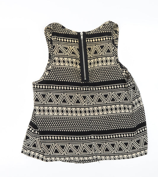 Glamorous Womens Multicoloured Geometric Polyester Camisole Blouse Size 10 Round Neck