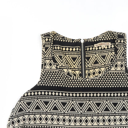 Glamorous Womens Multicoloured Geometric Polyester Camisole Blouse Size 10 Round Neck