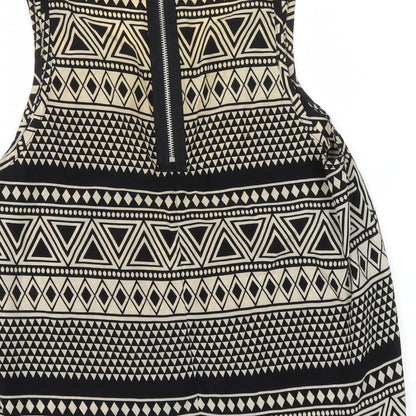 Glamorous Womens Multicoloured Geometric Polyester Camisole Blouse Size 10 Round Neck