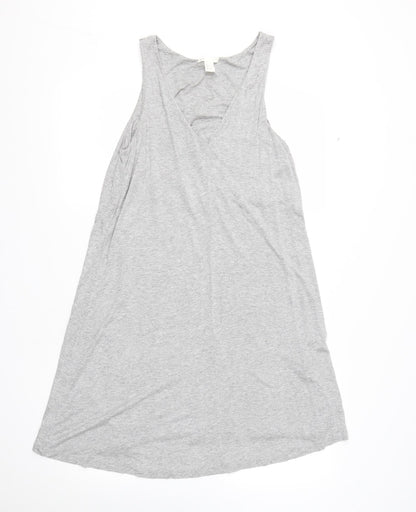 H&M Womens Grey  Viscose Basic Tank Size S V-Neck