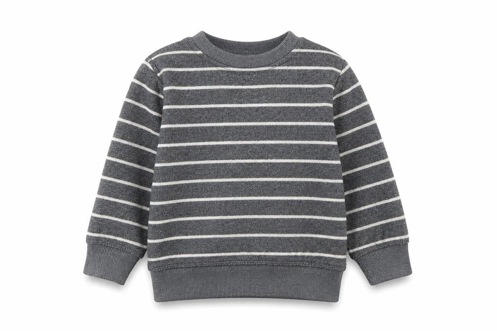 George Boys Grey Striped Cotton Pullover Sweatshirt Size 2 Years
