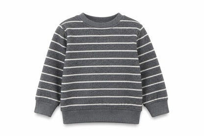 George Boys Grey Striped Cotton Pullover Sweatshirt Size 2 Years