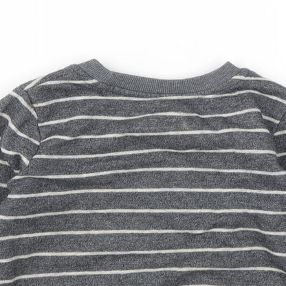 George Boys Grey Striped Cotton Pullover Sweatshirt Size 2 Years