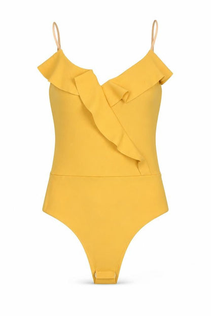 Womens UK Size 8 Quiz One-Piece Yellow Bodysuit