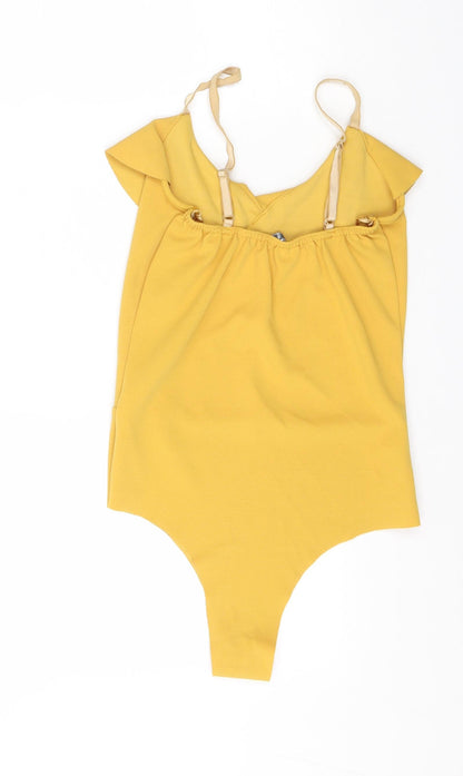 Quiz Womens Yellow  Polyester Bodysuit One-Piece Size 8  Snap