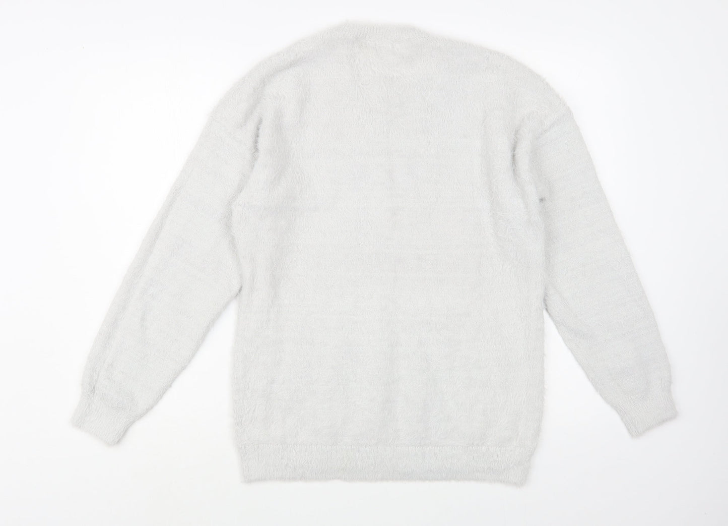 F&F Girls Grey Crew Neck  Polyamide Tunic Jumper Size 13-14 Years  Pullover