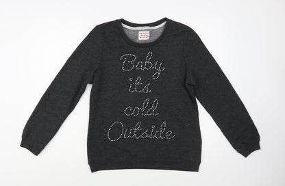 George Womens Grey  Cotton Pullover Sweatshirt Size 10  Pullover - Cold Outside