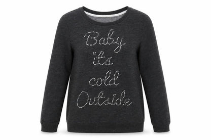 George Womens Grey  Cotton Pullover Sweatshirt Size 10  Pullover - Cold Outside