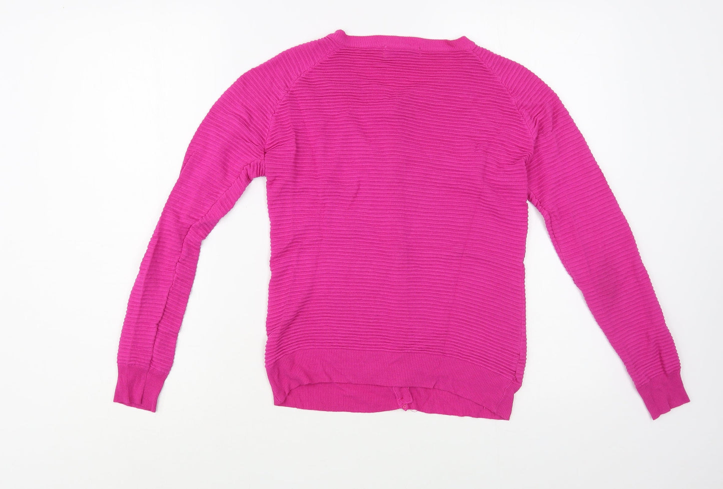 d.e,c.k. Womens Pink Round Neck  Viscose Cardigan Jumper Size S