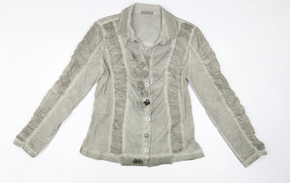 Elly Italia Womens Grey   Jacket Blazer Size M  Button